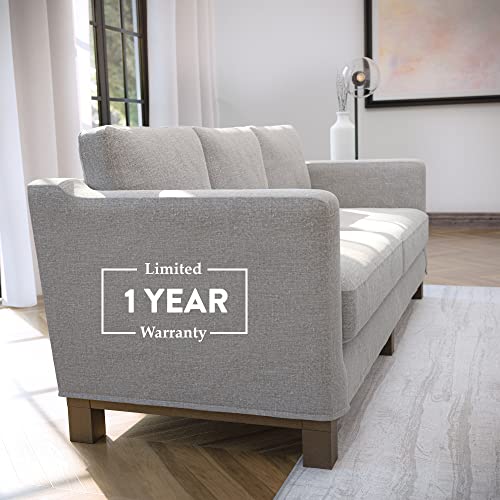 Edenbrook Parkview Upholstered Loveseat with Wood Base-Two-Cushion Design-Contemporary Feel Love Seats, Misty Gray