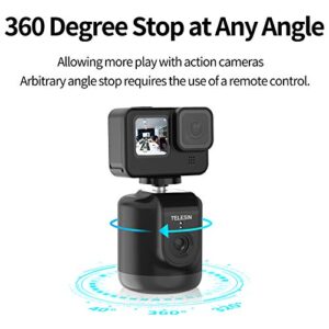 Auto Tracking Tripod with Remote, TELESIN Smart Selfie Stick 360 Rotation Fast Face & Object Tracking Cameraman Robot Mount Holder for GoPro Phone and Camera Video Vlog Live Streaming Meeting