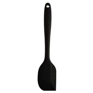 jianyi 11 inch silicone spatula, one piece design flexible scraper, nonstick small rubber kitchen utensils for cooking, baking and mixing - black