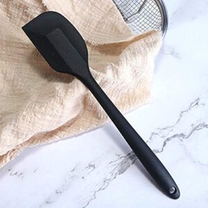 JIANYI 11 Inch Silicone Spatula, One Piece Design Flexible Scraper, Nonstick Small Rubber Kitchen Utensils for Cooking, Baking and Mixing - Black