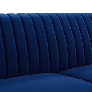 Modway Winsome Channel Tufted Performance Velvet, Sofa, Navy