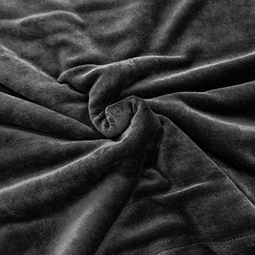 BEDELITE Sherpa Fleece Throw Blankets Twin Size- 480GSM Thick Warm Winter Blankets, Super Soft Fuzzy Fluffy Cozy Blankets for Couch, Bed, Sofa(60" X 80", Black)