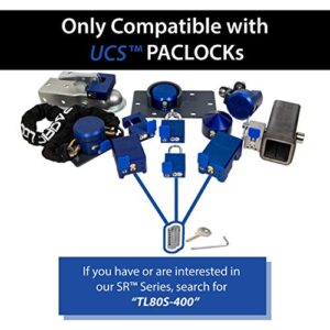 PACLOCK's UCS-80S-400 Trailer Hitch Lock, Buy American Act Compliant, 5/8" Pin for 4" Receivers, Stainless Steel, High Security 6-Pin Cylinder, 1 Lock Keyed to a Number U-Pick! w/ 2 Keys