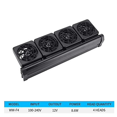 Seven Master Aquarium Chillers, Fish Tank Cooling Fan System 4-Head Wind Power and Angle Adjustable Clip On Chiller, 2 Gears for Control (4-Head)