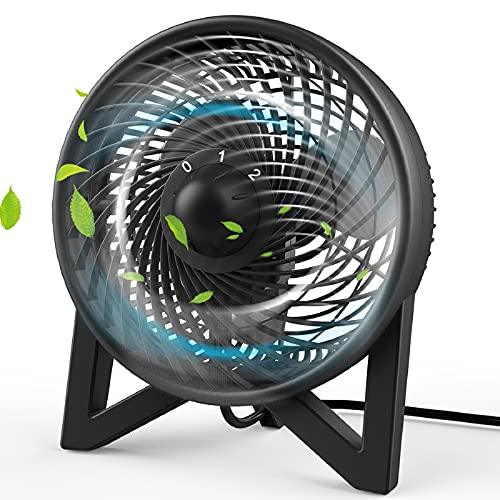 Dr. Prepare Quiet Desk fan, 8 Inch Powerful Table Fan, Small Bedside Fan with 2 Speeds, Portable Personal Cooling Fan for Bedroom Sleeping Tabletop Office Home Kitchen Camping, Black