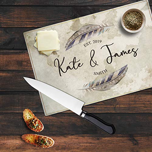 Personalized Glass Cutting Board, Tempered Glass Cutting Board | 12 Designs, 16x11 | Housewarming Gifts, Personalized Wedding Gifts for Couple | Custom Cutting Boards for Kitchen, Kitchen Sign