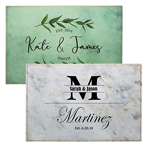 Personalized Glass Cutting Board, Tempered Glass Cutting Board | 12 Designs, 16x11 | Housewarming Gifts, Personalized Wedding Gifts for Couple | Custom Cutting Boards for Kitchen, Kitchen Sign