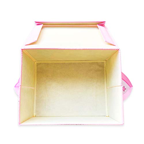 BelugaDesign Moon Large Bin Organizer | Big Storage Foldable Basket | Pink White Pastel Sailor Anime Cute Kawaii Cardboard | Collapsible Box for Office, Desk (Wink, Hearts)