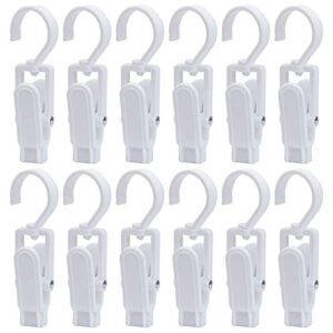 auear, 20pcs clips swivel hooks laundry hook super strong plastic solid clip family travel 360 degree rotating hanging pins clothespin hatpins for home use to hang and dry wet clothes white 4.3inch