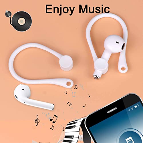 3+1 Pairs Ear Hooks for AirPods 1 & 2 & 3 and AirPods Pro, Professional Anti-Drop Silicone Earbuds Tips Hook Compatible with Apple AirPods 1 & 2 & 3 and AirPods Pro (3+1Pairs White)