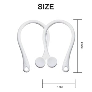 3+1 Pairs Ear Hooks for AirPods 1 & 2 & 3 and AirPods Pro, Professional Anti-Drop Silicone Earbuds Tips Hook Compatible with Apple AirPods 1 & 2 & 3 and AirPods Pro (3+1Pairs White)