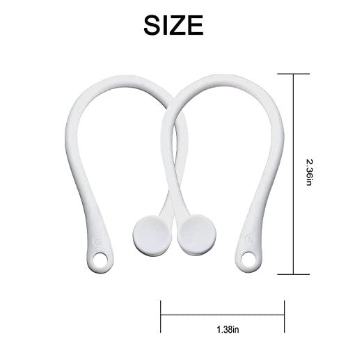 3+1 Pairs Ear Hooks for AirPods 1 & 2 & 3 and AirPods Pro, Professional Anti-Drop Silicone Earbuds Tips Hook Compatible with Apple AirPods 1 & 2 & 3 and AirPods Pro (3+1Pairs White)