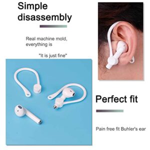 3+1 Pairs Ear Hooks for AirPods 1 & 2 & 3 and AirPods Pro, Professional Anti-Drop Silicone Earbuds Tips Hook Compatible with Apple AirPods 1 & 2 & 3 and AirPods Pro (3+1Pairs White)