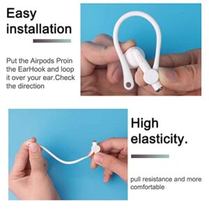 3+1 Pairs Ear Hooks for AirPods 1 & 2 & 3 and AirPods Pro, Professional Anti-Drop Silicone Earbuds Tips Hook Compatible with Apple AirPods 1 & 2 & 3 and AirPods Pro (3+1Pairs White)