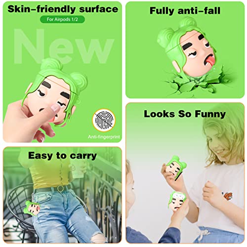 Oqplog for Airpod 2/1 for AirPods Case 3D Cute Fun Cartoon Fashion Funny Character Air Pods 2&1 Cover Design for Girls Women Teen Boys Kids Unique Kawaii Trendy Animal Soft Silicone Cases – Bad Guy