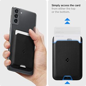 Spigen Valentinus Phone Card Holder for Back of Phone, Stick on Phone Wallet, Credit Card Wallet with 3M Sticker Designed for iPhone, Samsung Galaxy, Android, All Smartphones - Black