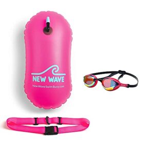 new wave swim bubble (pvc pink) and swim goggles (bubble dreams) bundle