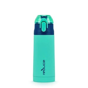 reduce water bottle for kids, frostee 13 oz - reusable insulated stainless steel water bottle - leak proof and hygienic flip-top lid - gripster finish, marine