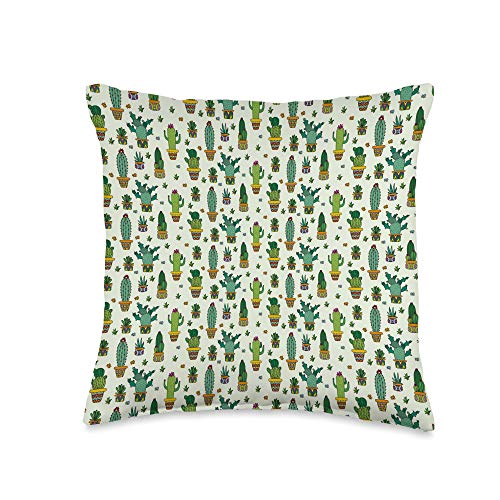 Cute Cactus Gift Ideas for Women Funny Succulent and Cactus Throw Pillow, 16x16, Multicolor