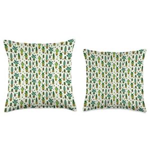 Cute Cactus Gift Ideas for Women Funny Succulent and Cactus Throw Pillow, 16x16, Multicolor