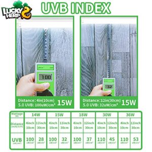 LUCKY HERP 18inch 15W T8 UVB 5.0 Reptile Light, UVA UVB Bulb, Fluorescent Lamp for Reptiles Amphibian