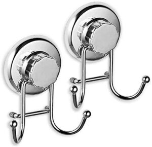 stainless steel vacuum hook, super suction suction cup,suitable for bathroom and kitchen(two pieces) (silver)