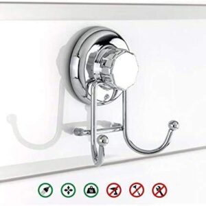 Stainless Steel Vacuum Hook, Super Suction Suction Cup,Suitable for Bathroom and Kitchen(Two Pieces) (Silver)