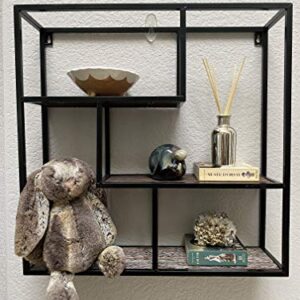 Admired By Nature Wall, Square Black Geo Shelf (ABN5E175SQ-BLK)