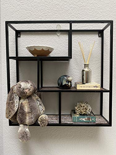 Admired By Nature Wall, Square Black Geo Shelf (ABN5E175SQ-BLK)