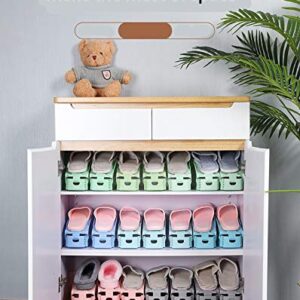 RISETEX 12 Pack Shoe Slots Organizer, Adjustable Double Layer Shoe Stack Sandals Rack, 50% Space-Saving Storage Shoe Stacker Holder for Closet Organization