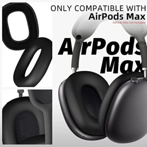 Seltureone Case Compatible for AirPods Max Earpads, Earcup Cover Protector, Silicone Earphone Protective Earpad Cover Accessories for AirPod Max Headphones Ear Pads, Black