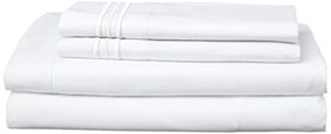 king size sheets - breathable luxury bed sheets with full elastic & secure corner straps built in - 1800 supreme collection extra soft deep pocket bedding, sheet set, extra deep pocket - king, white