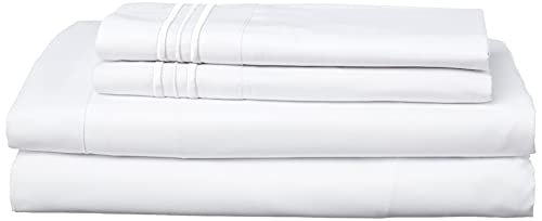 King Size Sheets - Breathable Luxury Bed Sheets with Full Elastic & Secure Corner Straps Built In - 1800 Supreme Collection Extra Soft Deep Pocket Bedding, Sheet Set, EXTRA DEEP pocket - King, White