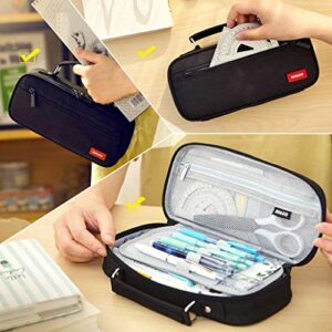 Pen case Pencil case Large capacity Fashionable Pencil case Boys Girls Elementary school students Junior high school students High school students University students For working adults (black)