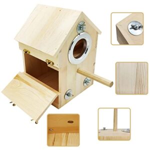 kathson Bird Nesting House，Wooden Bird Breeding Nest Parrot Breeding Mating Box for Hummingbirds Lovebirds Cockatiel Budgie Finch