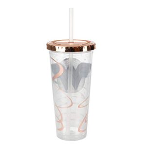 Seven20 DC Wonder Woman Travel Cup with Straw, 22oz - Acrylic Tumbler Mug w/Rose Gold Wonder Woman Symbol Design - Gift for Kids, Teens & Adults