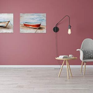 SYGALLERIER Coastal Canvas Wall Art Hand Painted Boat Still Life Painting Modern Nautical Pictures Aesthetic Artwork for Living Room Bedroom Bathroom Decor