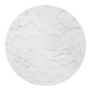 Modway Zinque Artificial Marble Dining Table, 47 Inch, Gold White