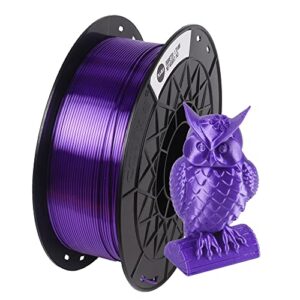 cctree shiny silk pla 3d printer filament,1.75mm 1kg spool (2.2lbs) dimensional accuracy +/- 0.03mm silk pla, vacuum packaging consumables, fit most fdm 3d printers (purple)