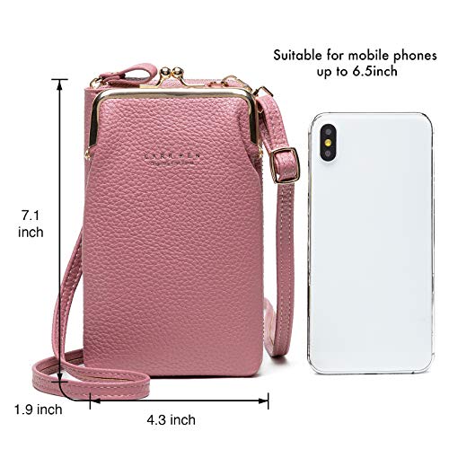 Crossbody Cell Phone Purse Wallet for Women Mini Cell Phone Pouch Shoulder Bag with Strap for Women PU Leather