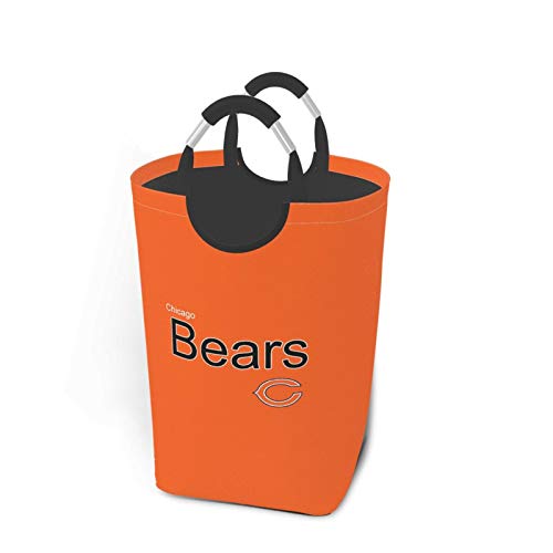 Chicago Bears Laundry Baskets,Portable Durable Clothes Storage Baskets for Office Bedroom Clothes Toys Gift Basket,Square 12.6×22.7inch