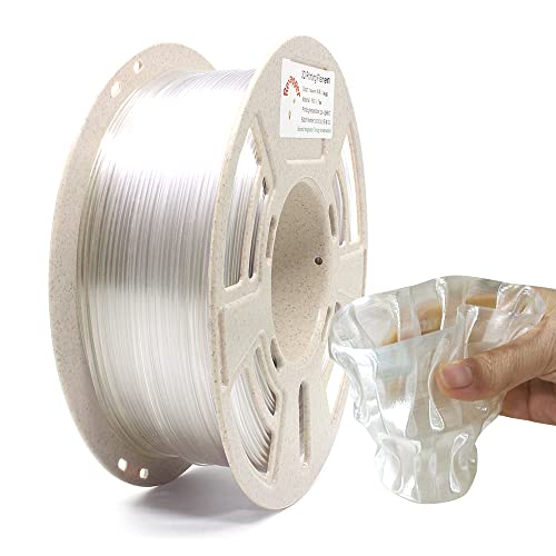 Reprapper Natural 95A Shore Hardness TPU Good Layer Bonding Performance Flexible & Soft Filament for 3D Printer 1.75mm Dimensional Accuracy (± 0.03mm) 2.2lb (1kg)