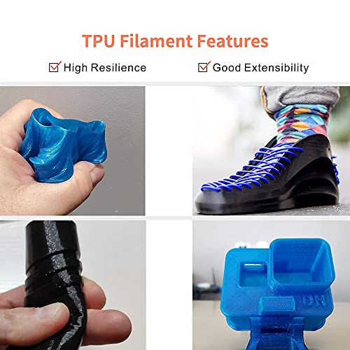 Reprapper Natural 95A Shore Hardness TPU Good Layer Bonding Performance Flexible & Soft Filament for 3D Printer 1.75mm Dimensional Accuracy (± 0.03mm) 2.2lb (1kg)