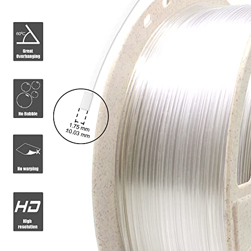 Reprapper Natural 95A Shore Hardness TPU Good Layer Bonding Performance Flexible & Soft Filament for 3D Printer 1.75mm Dimensional Accuracy (± 0.03mm) 2.2lb (1kg)