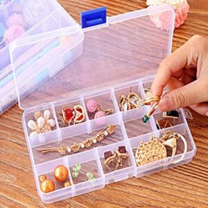 Yinpecly 2Pcs Component Storage Box 132x68x23mm Adjustable Divider 10 Grids Removable Compartment PP Organizer for Jewelry Beads Earring Container Tool Fishing Hook Small Accessories