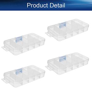 Yinpecly 2Pcs Component Storage Box 132x68x23mm Adjustable Divider 10 Grids Removable Compartment PP Organizer for Jewelry Beads Earring Container Tool Fishing Hook Small Accessories