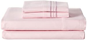 queen size bed sheets - breathable luxury sheets with full elastic & secure corner straps built in - 1800 supreme collection soft deep pocket bedding, sheet set, extra deep pocket - queen, pale pink