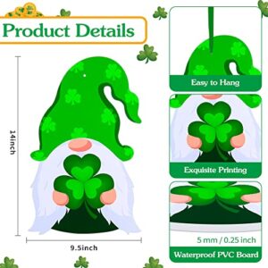 FaCraft St.Patrick's Day Decoration,9.5"x 14" Irish Hanging Gnome Door Sign,Shamrock Wall Sign for Indoor Outdoor Porch St. Patrick's Day Party Decor
