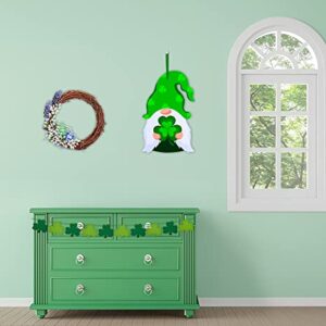 FaCraft St.Patrick's Day Decoration,9.5"x 14" Irish Hanging Gnome Door Sign,Shamrock Wall Sign for Indoor Outdoor Porch St. Patrick's Day Party Decor