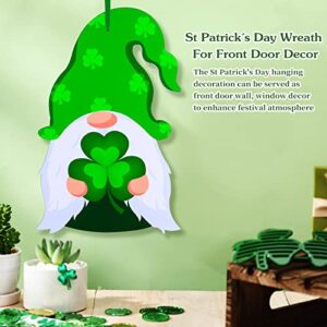 FaCraft St.Patrick's Day Decoration,9.5"x 14" Irish Hanging Gnome Door Sign,Shamrock Wall Sign for Indoor Outdoor Porch St. Patrick's Day Party Decor